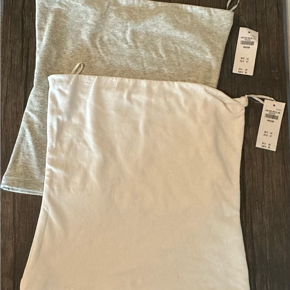 A&F Strapless Shirts - White, Gray- M